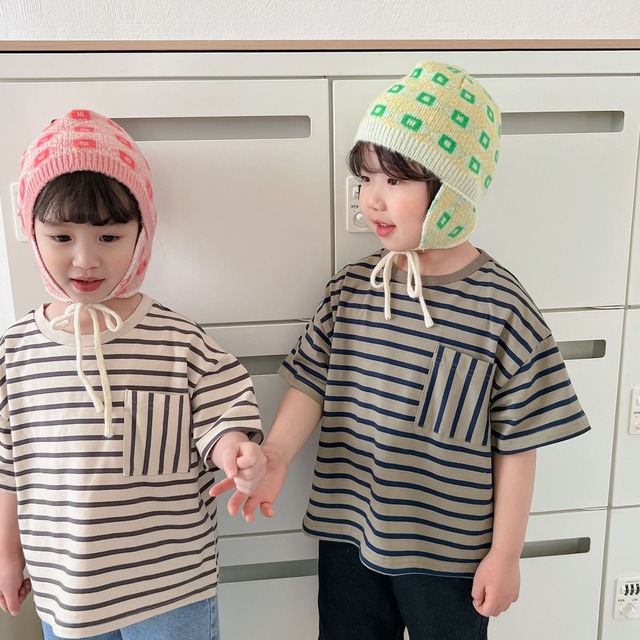 【KID】夏新作　ボーダーデザイントップス