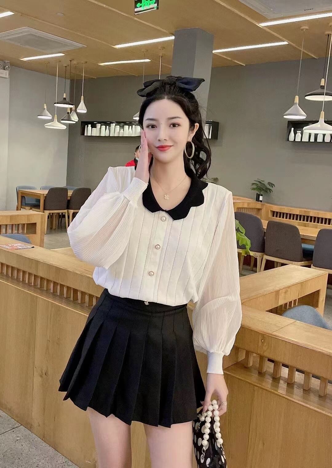 スカラップ襟　ブラウス　AJ1080-8827