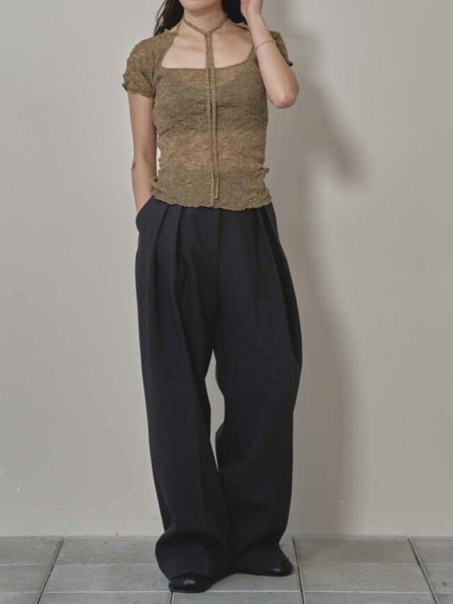 TODAYFUL】2way Sheer Knittops | LASHIC