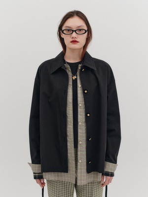 [EENK][WOMEN] Layered Jacket - Black 正規品 韓国ブランド 韓国通販 韓国代行 韓国ファッション インク 日本 店舗