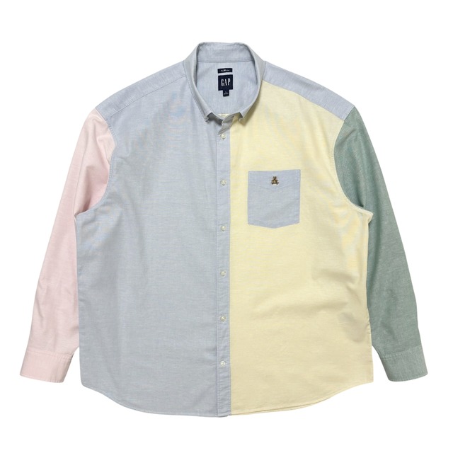 古着 ギャップ GAP ボタンダウン オックスフォード ビッグシャツ クリーニング済み ベア刺繍 メンズL 実寸3L相当