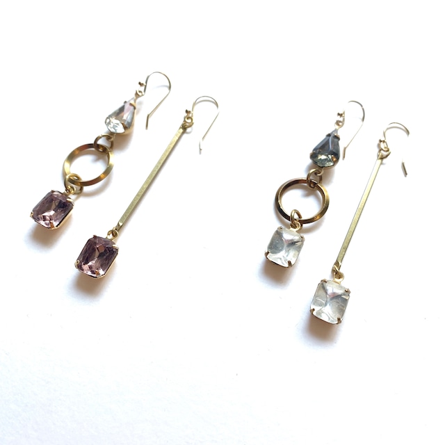 Antique glass drop earrings G-010