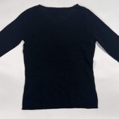 カシミヤ100% ETERNAL CASHMERE エターナルカシミヤ 7分袖 ニット セーター L/ブラック レディース