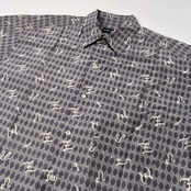 OLD UNIQLO オールド ユニクロ マリン風 総柄 半袖 シルク シャツ サイズ M