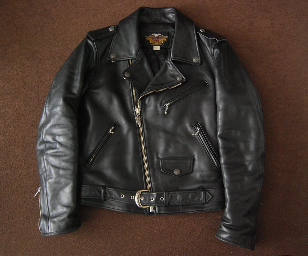 vintage 90s leather-riders jacket