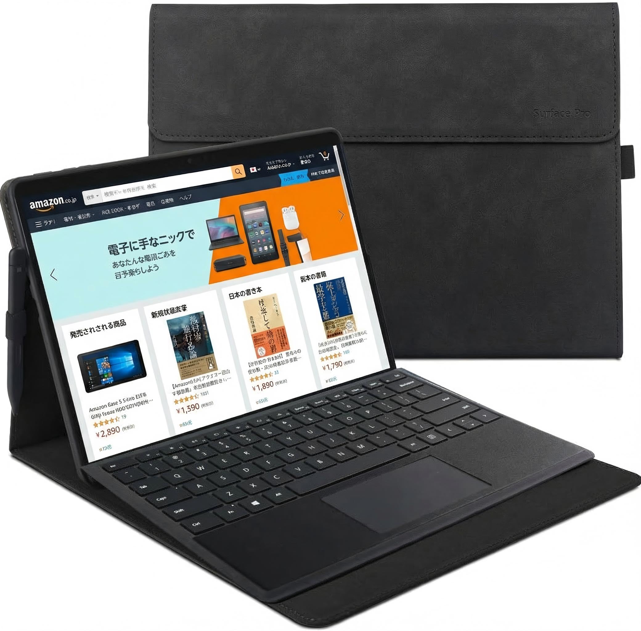 Surface Pro (第12世代) 13 インチ/Pro11/10/9 用 ケース キーボードを収納可能