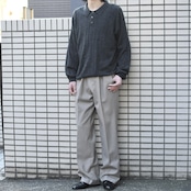 straight silhouette stripe wool slacks gray