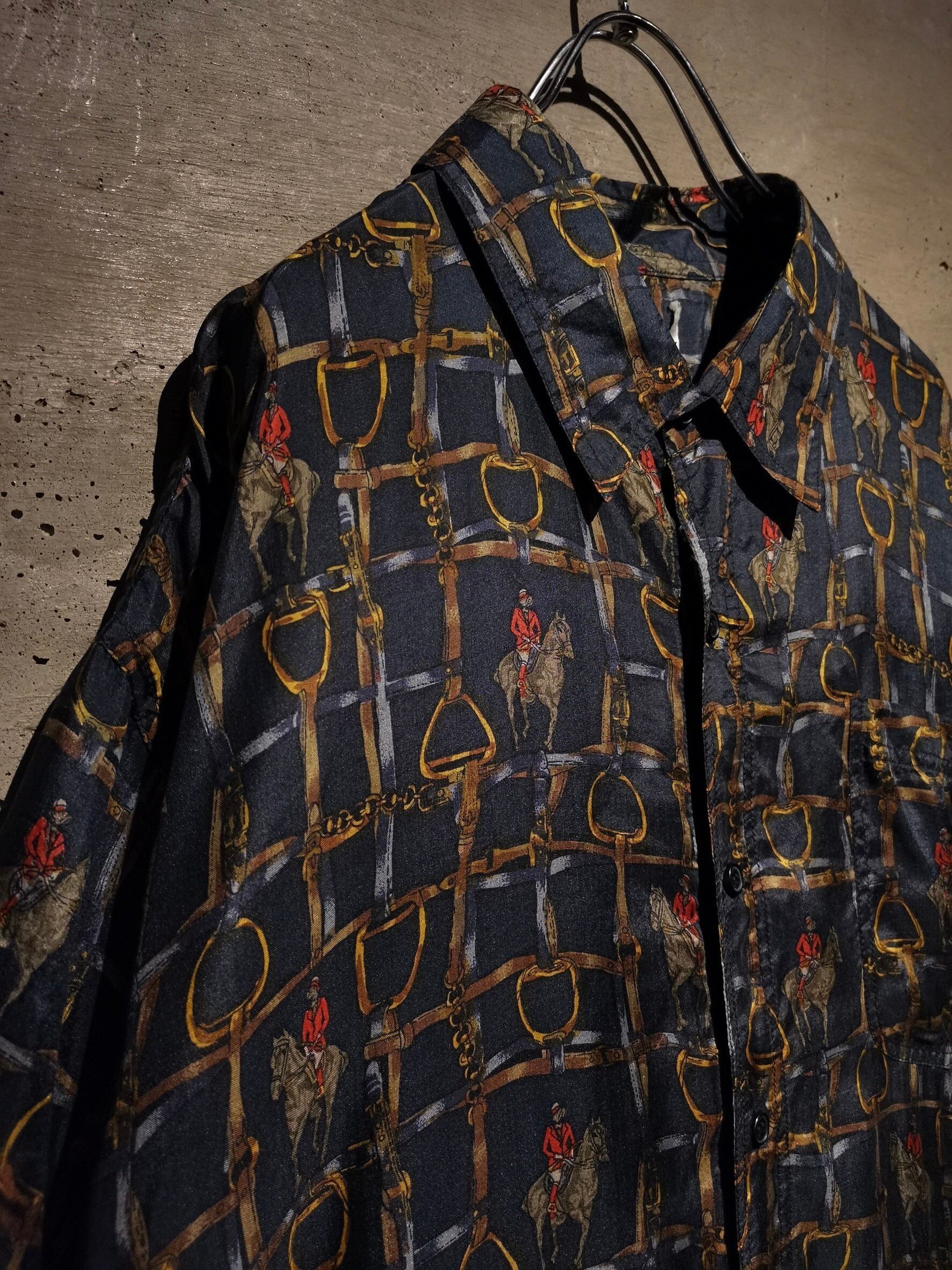 Caka】Harness Pattern Vintage Loose Silk Shirts | Caka(カカ  