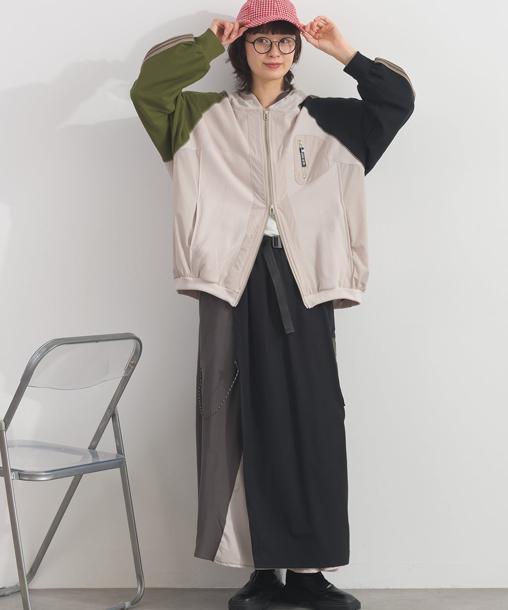 K261046 シルケットツイルトラックZIPパーカー / Silket Twill Track