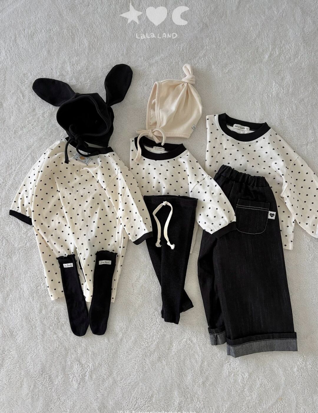 送料無料【予約】/  babyミックススターロンパース /lalaland