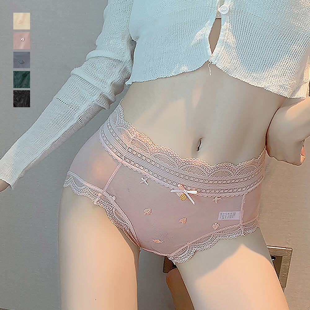 花柄レースショーツ 透け感 レディース