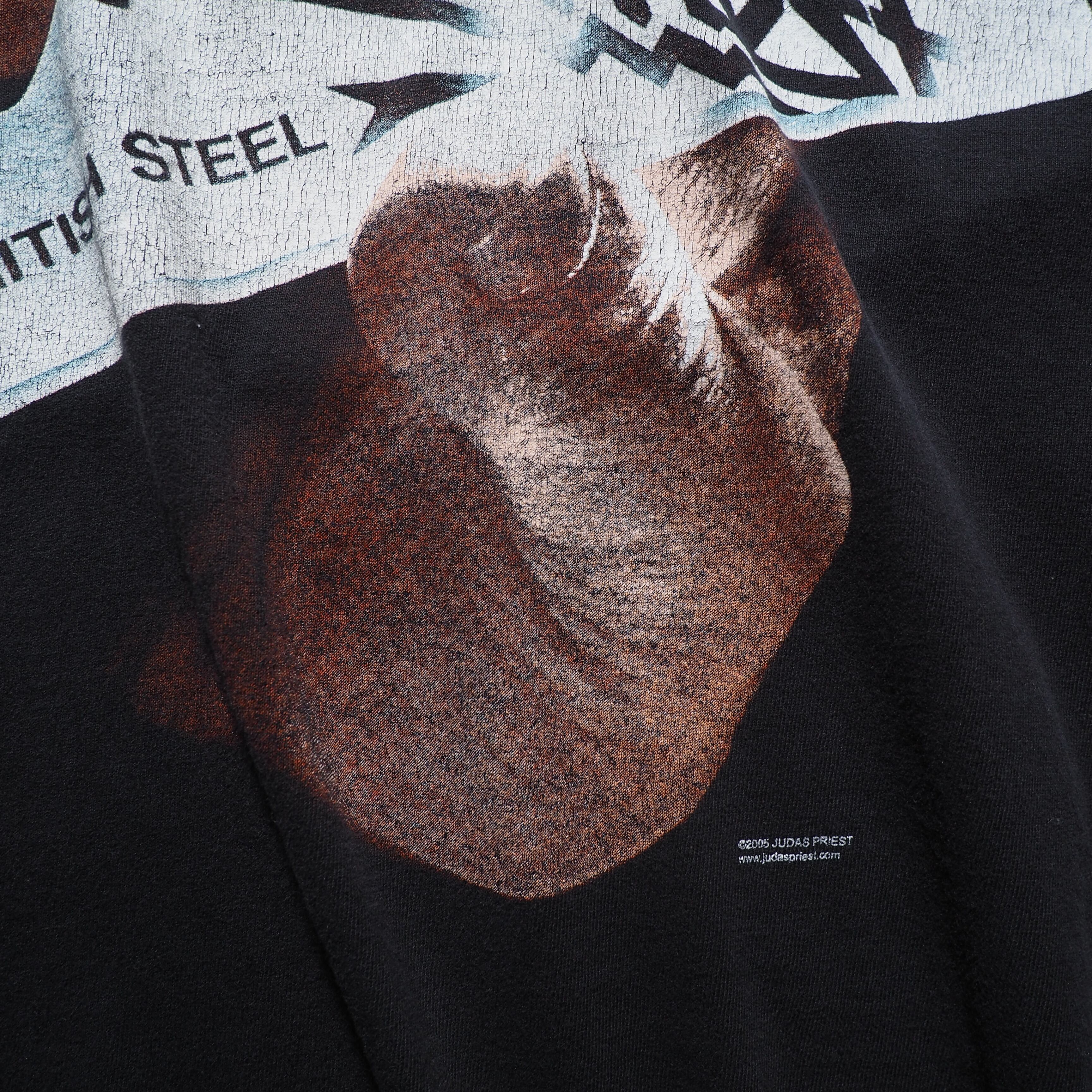 2005s ” Judas priest ” World tour graphic printed Black loose Tee