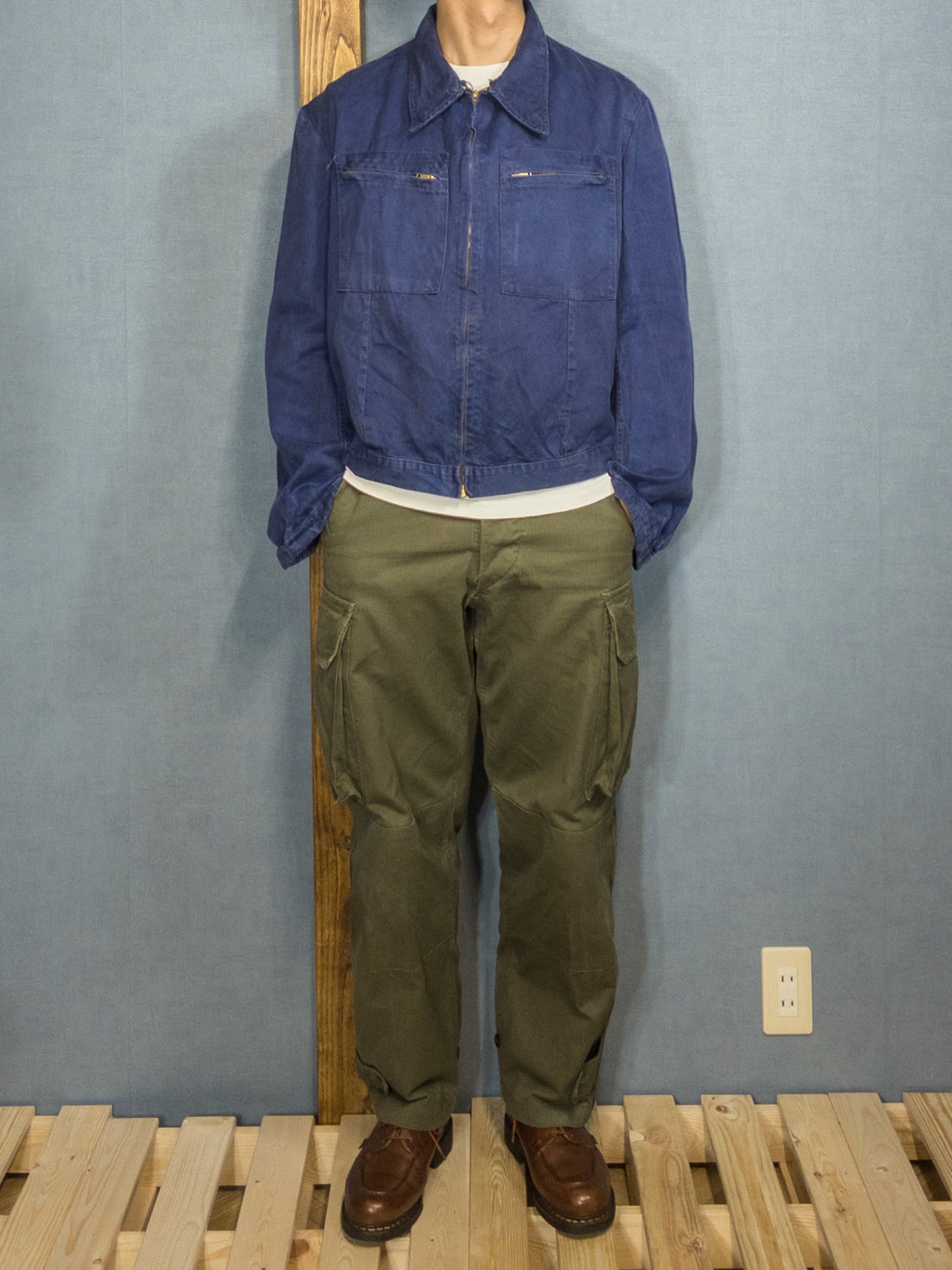 Original Italian Air Force army blue work jacket vintage