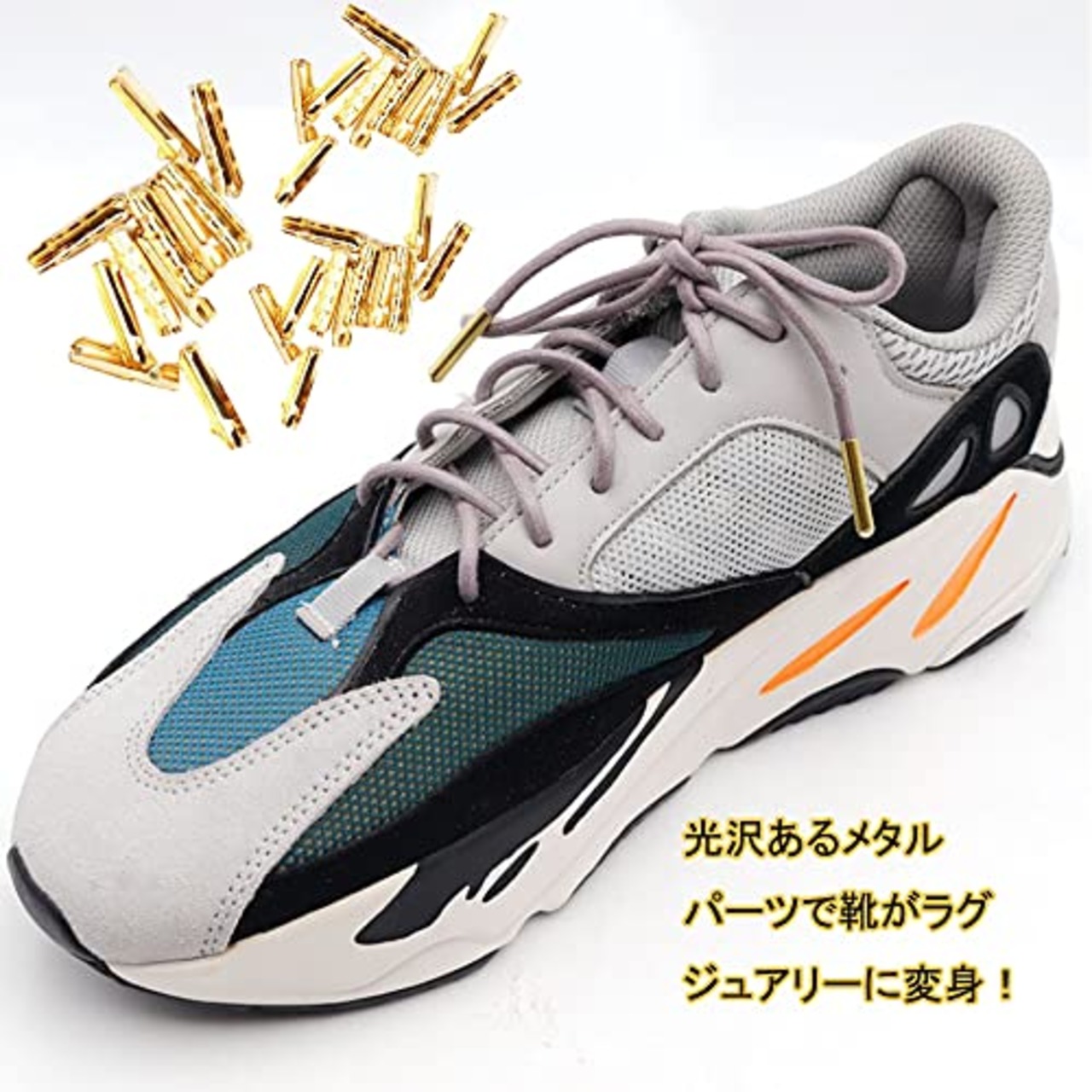 [YFFSFDC] 靴紐 シューレース 先端 金具 靴ひも シューレース 留め具 ひも用 靴パーツ 先っぽ チップ パイプ 金属製 スニーカー/ブーツアクセサリー 2色各10個 計20個 (シルバー+ブラック)