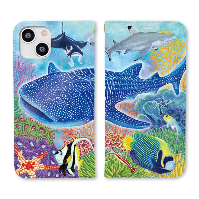 【iPhone手帳型ケース】海の仲間たち-06