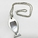 Vintage 925 Silver Modernist Fish Pendant Necklace