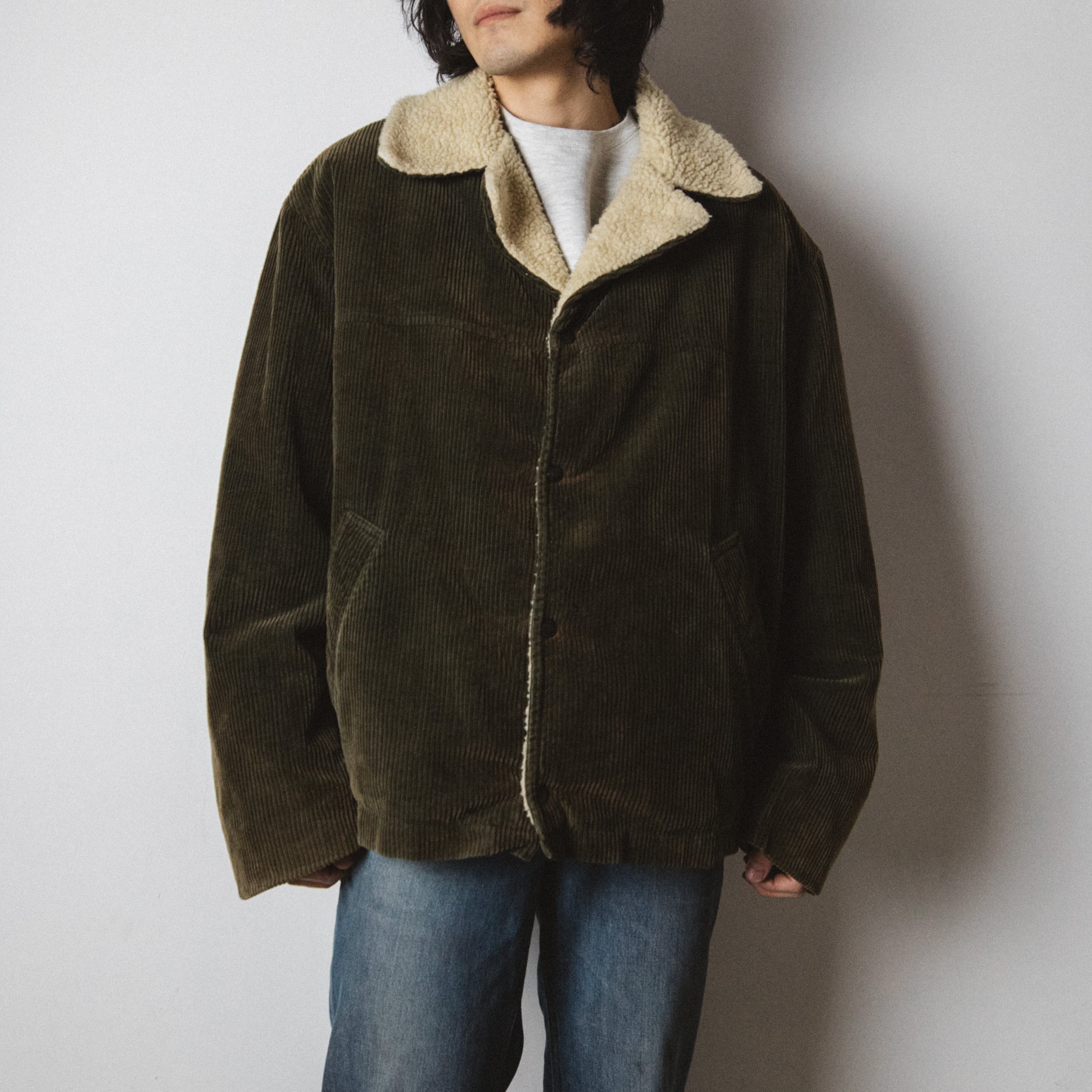 90's J.Crew コーデュロイボアジャケット オリーブグリーン 90's J.Crew コーデュロイボアジャケット オリーブグリーン