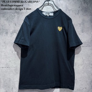"PLAY COMME des GARÇONS"Heart logo wappen embroidery design T shirt