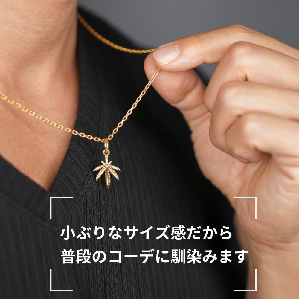 マリファナ ネックレス 金 ゴールド 24K コート シルバー925 メンズ