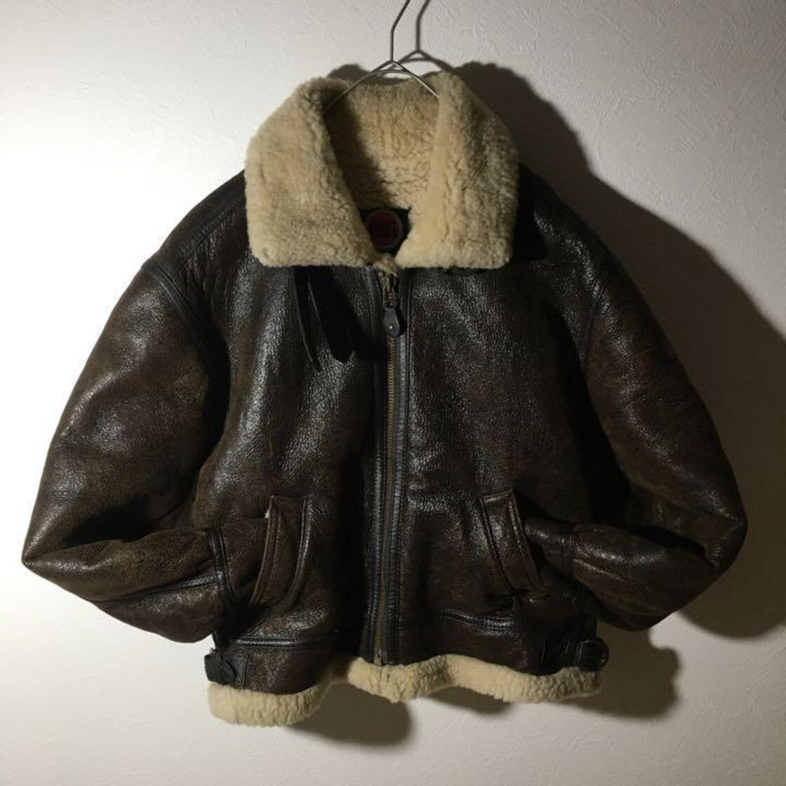 個性派古着】激レア！ラッキーストライク B-3 ムートン革ジャン 羊革  