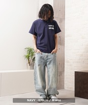 ◆フロッキー刺繍 ヘンリーネック Tee◆ms-9255-121