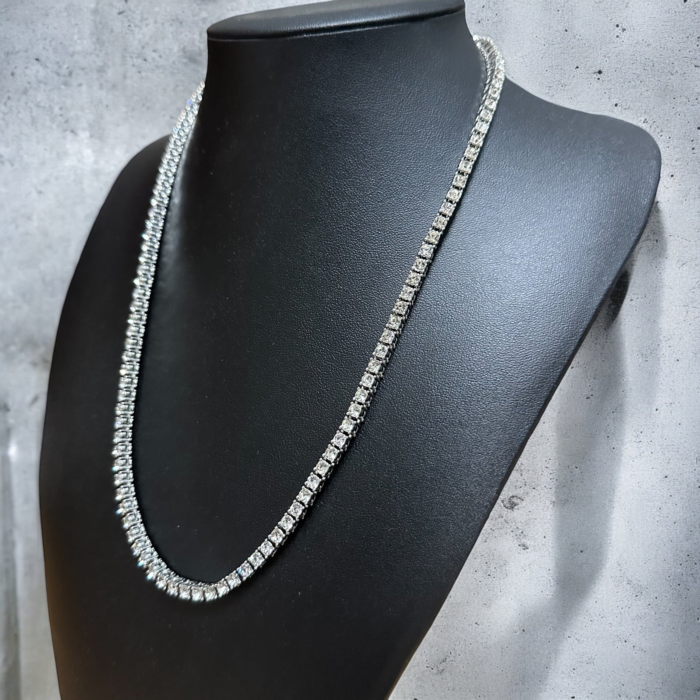 送料無料 テニスネックレス 60cm 50cm 45cm 幅4mm テニスチェーン