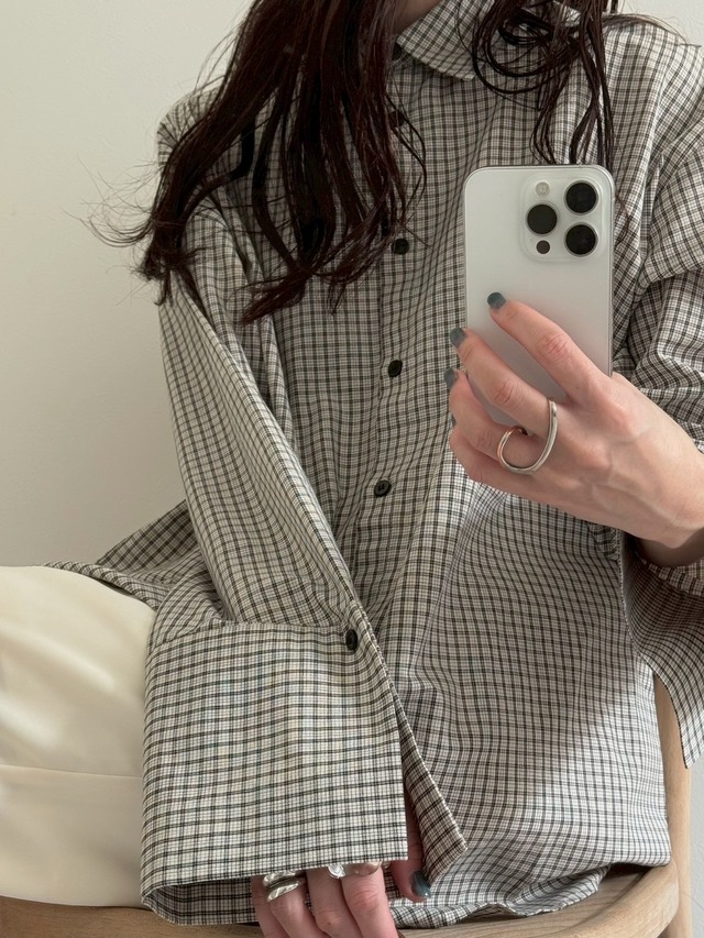 チェックオーバーサイズシャツ(レディース)