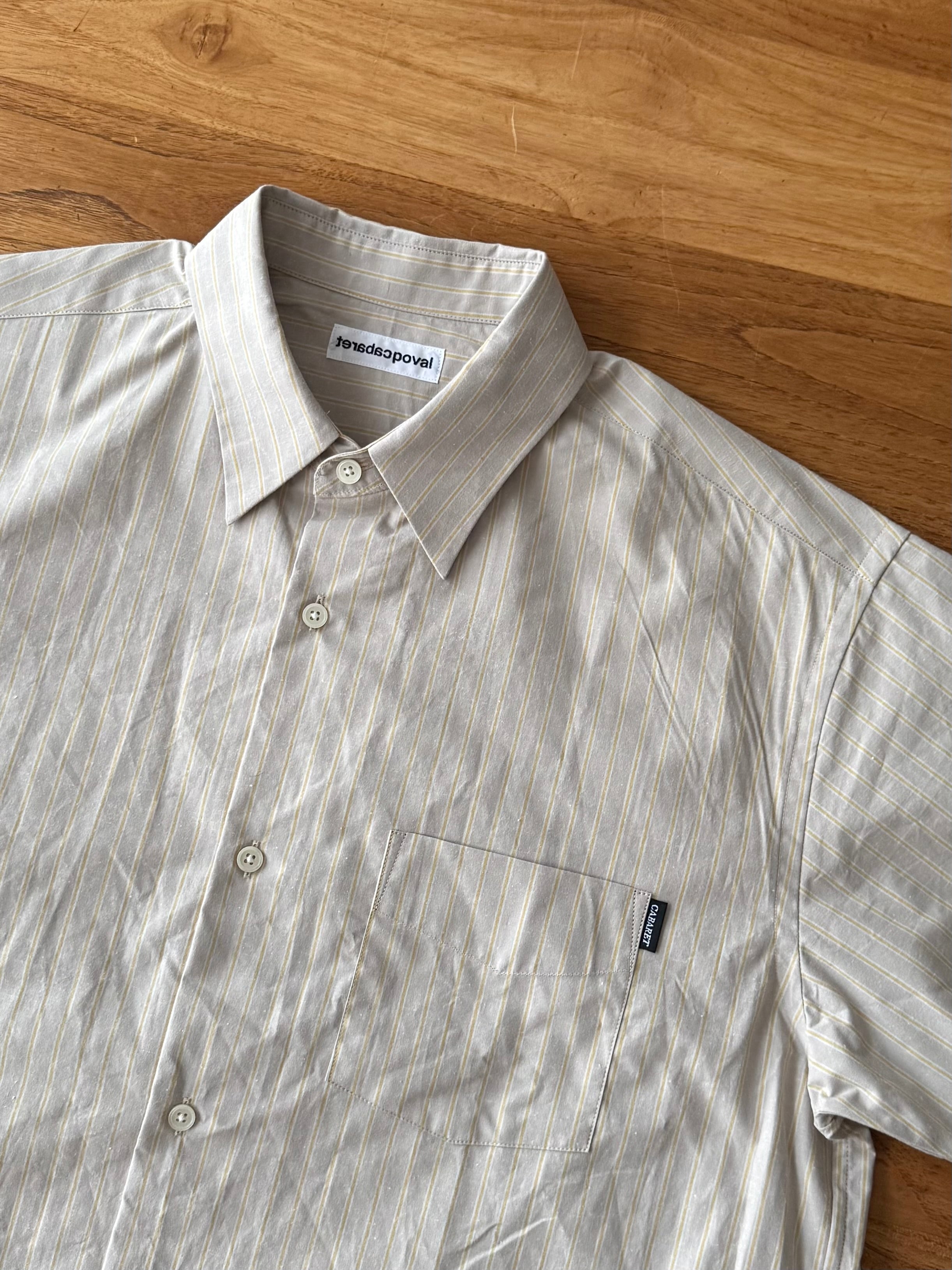 CABARET POVAL / STRIPE S/S SHIRT - LIGHT GREIGE | DEXIM