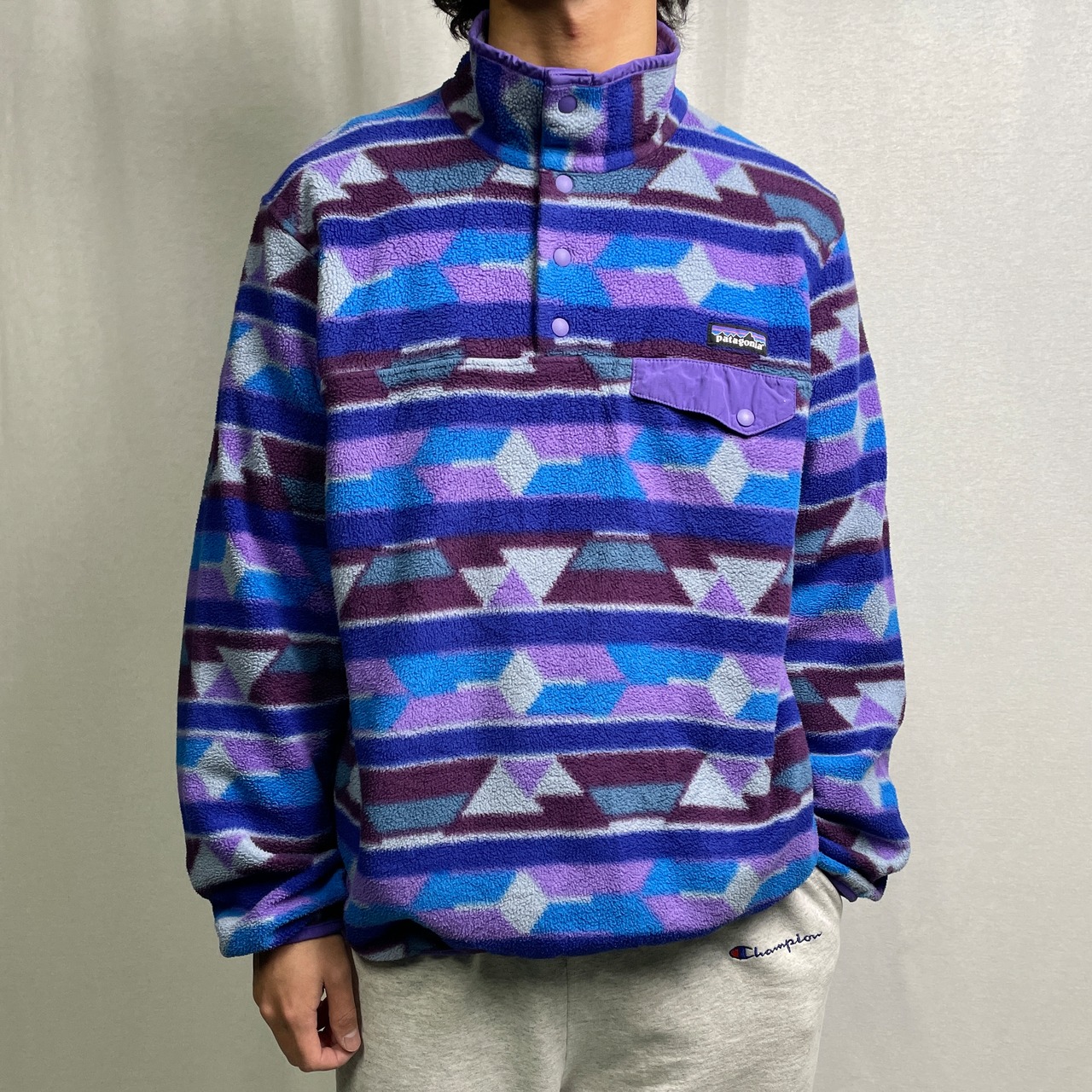 総柄 パタゴニア 極美品 Patagonia シンチラ フリース におう スナップT 