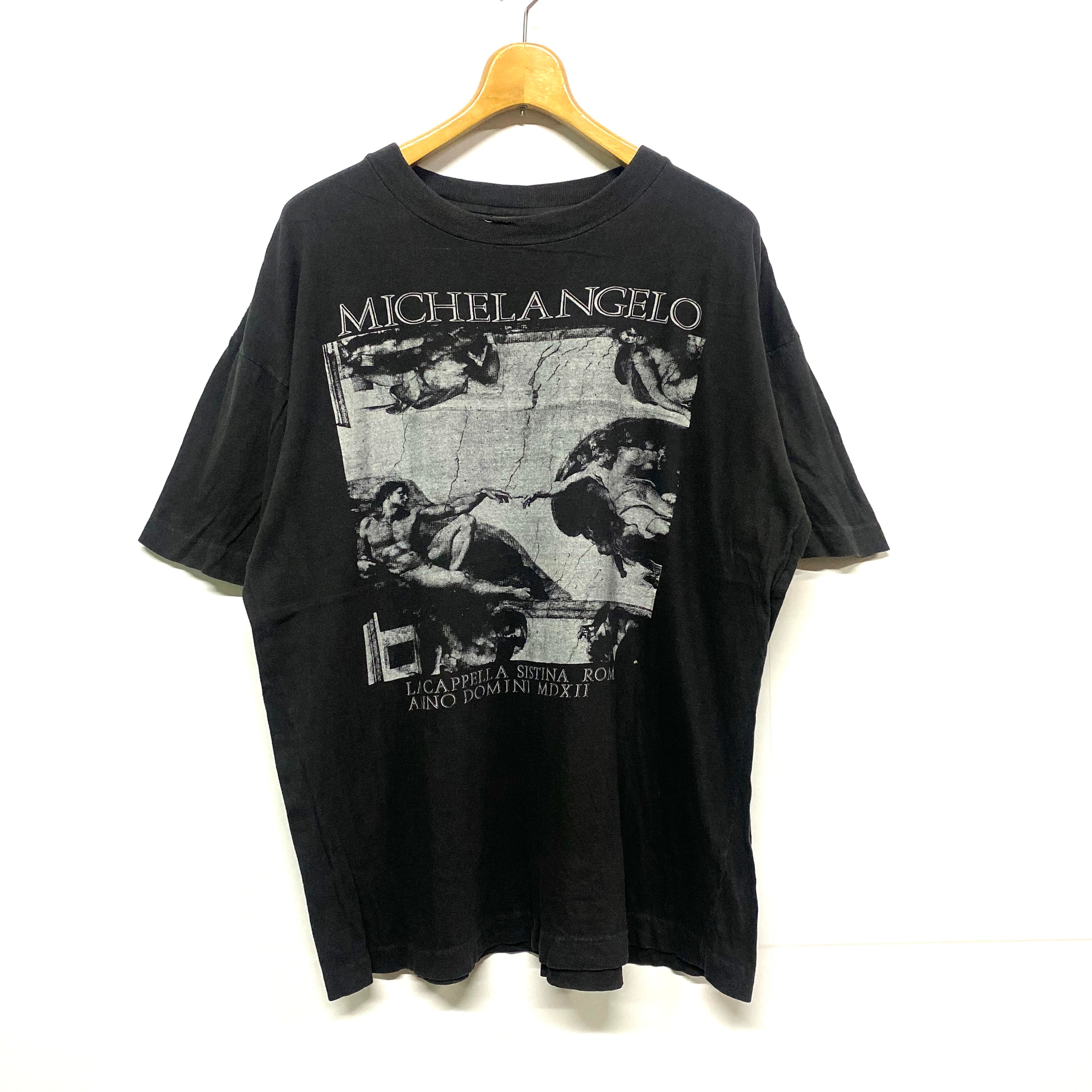 80年代 Michelangelo ミケランジェロ アダムの創造 アートTシャツ プリントTシャツ ヴィンテージ メンズXL  古着【Tシャツ】【VTG】【AL20】 | cave 古着屋【公式】古着通販サイト