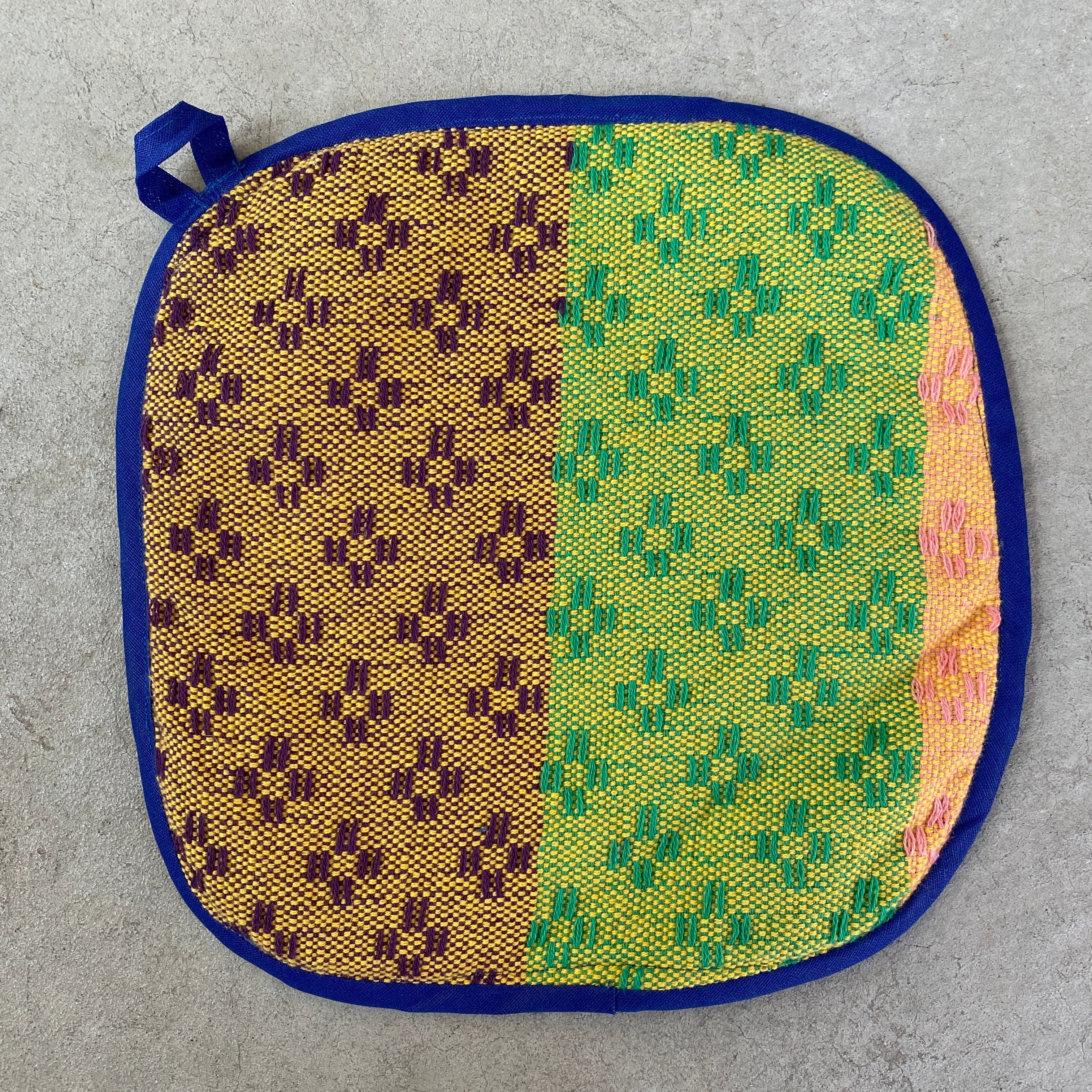 刺繍 鍋つかみ 鳥モチーフ ブルー | Coloridas コロリーダス