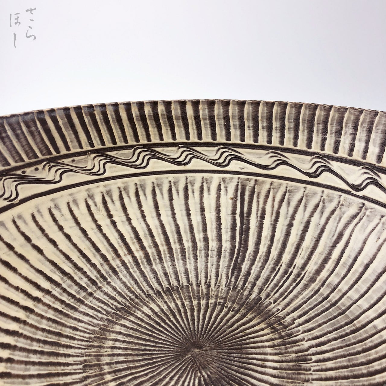一点もの】小鹿田焼 小袋窯 尺2寸5分 睡蓮鉢 打ち刷毛目/櫛描き