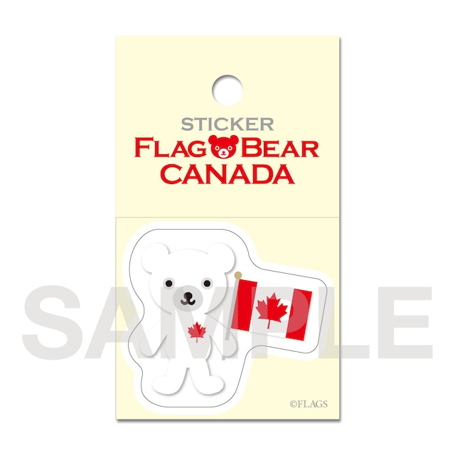 FLAG BEAR STICKER ＜CANADA＞ カナダ （小（S））