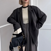 【鹿児島先行販売】ダブルオーバーテーラードJK/チャコール