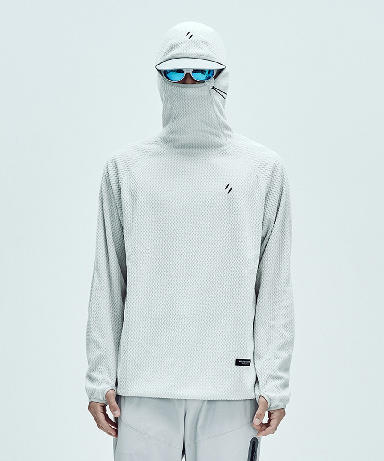 CALORA FLEECE HOODED PULLOVER_WHITE