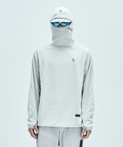 CALORA FLEECE HOODED PULLOVER_WHITE