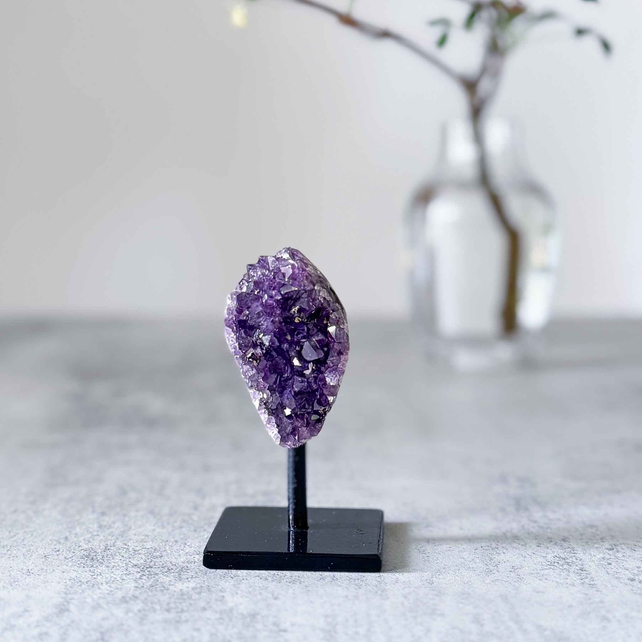 天然石　⭐︎アメジスト スタンド⭐︎ アメジスト スタンド付き 1654（ブラック）【送料無料】｜Amethyst on