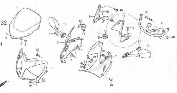 CBR150R（キャブ型） LID・アッパーカウル（左） 純正部品 64270-KPP