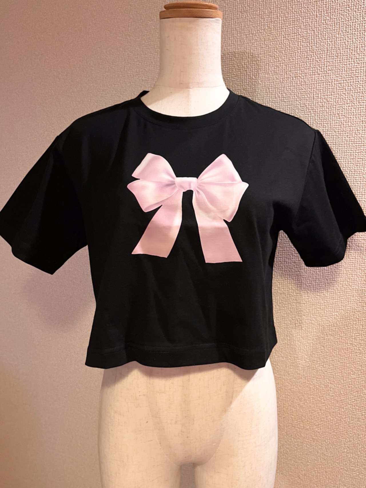 【即納】cropped ribbon T-shits LK1553