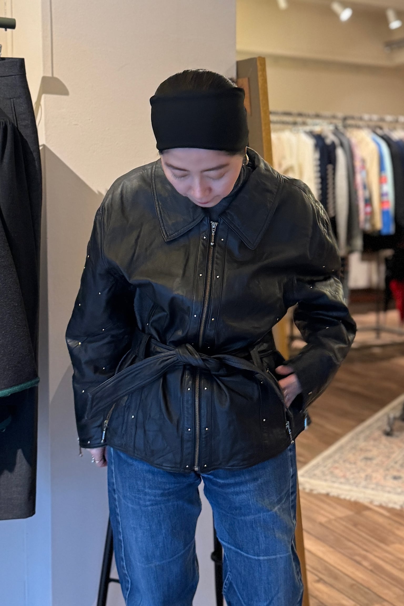 80's ブラックスタッズレザージャケット