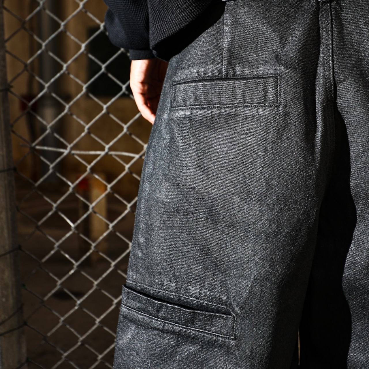 OG PATCH WAX-COATING DOUBLE KNEE COTTON TWILL PANTS