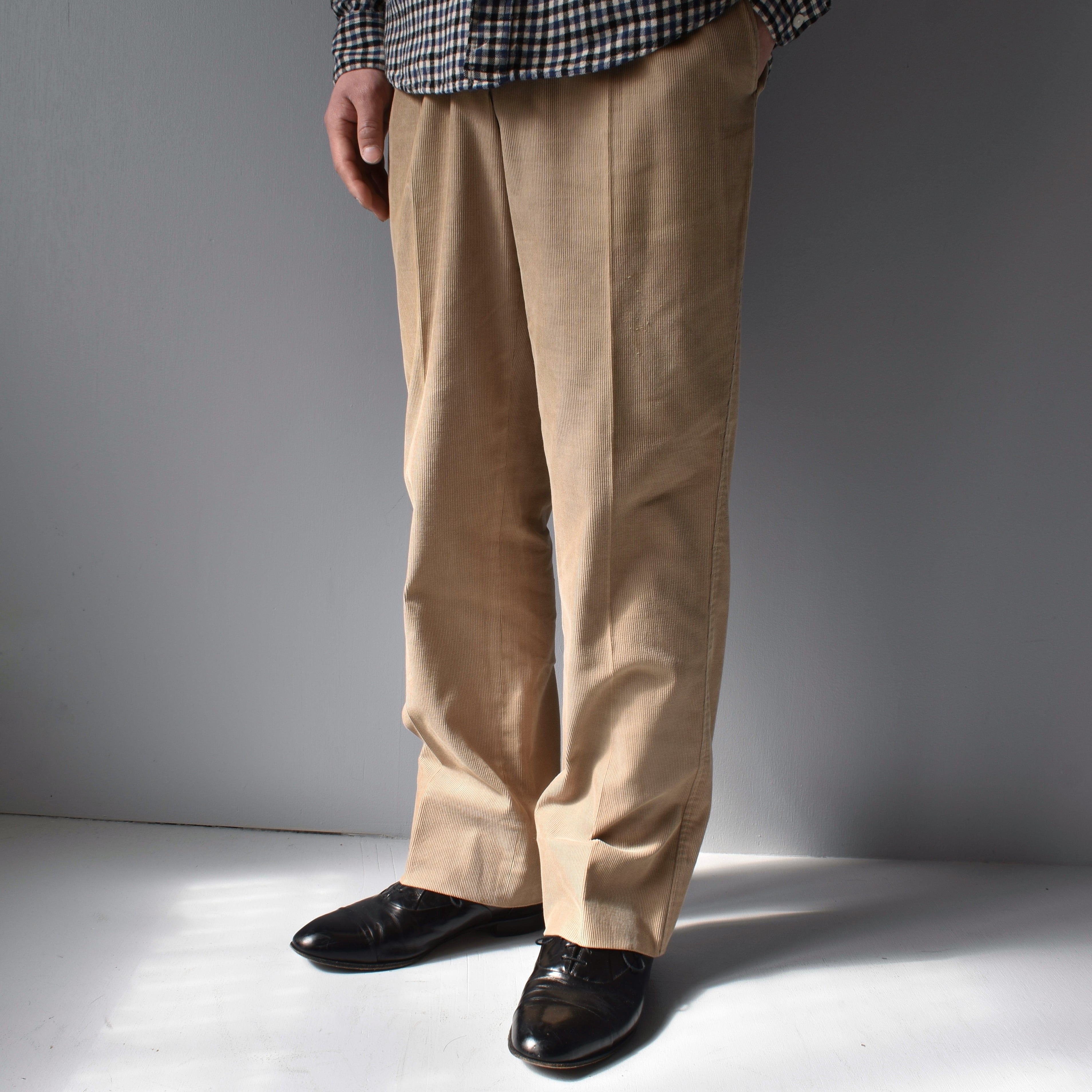 Christian Dior” 90's~ Double Tucks Design Wide Trousers | FINCH