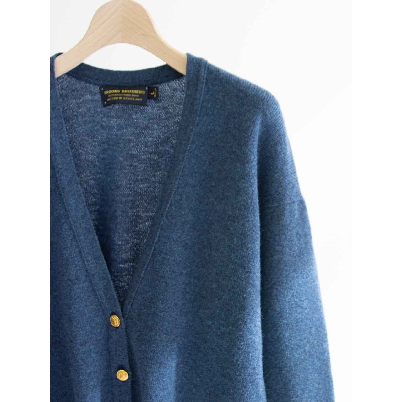 BROOKS BROTHERS】Knitted in Scotland 80's 100% Wool Knit Cardigan 