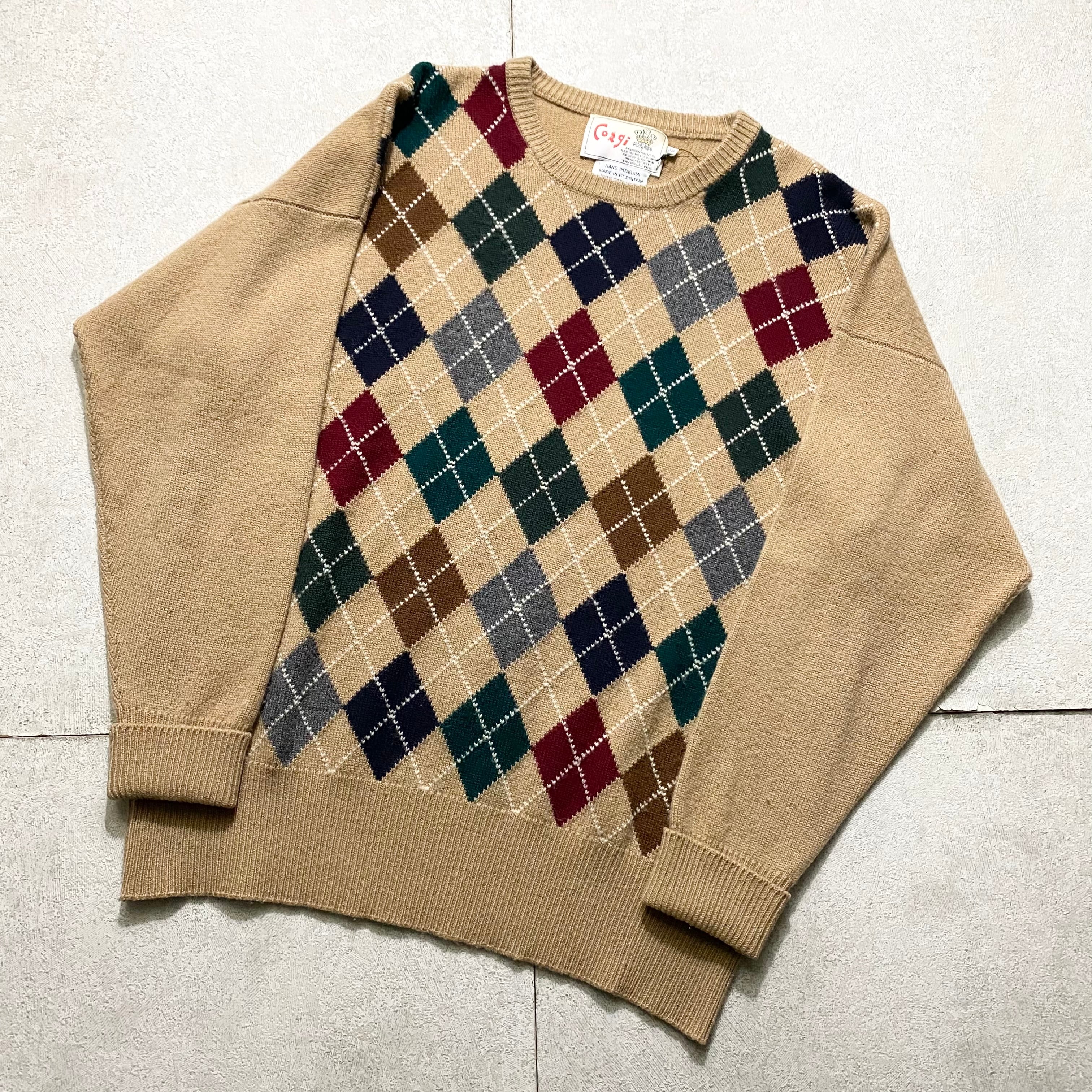 CORGI argyle cashmere sweater | NOIR ONLINE