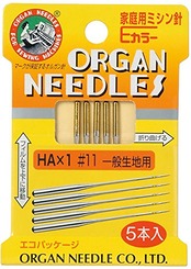 オルガン針 ORGAN NEEDLES 家庭用ミシン針Eカラー HA×1 #11 一般生地用
