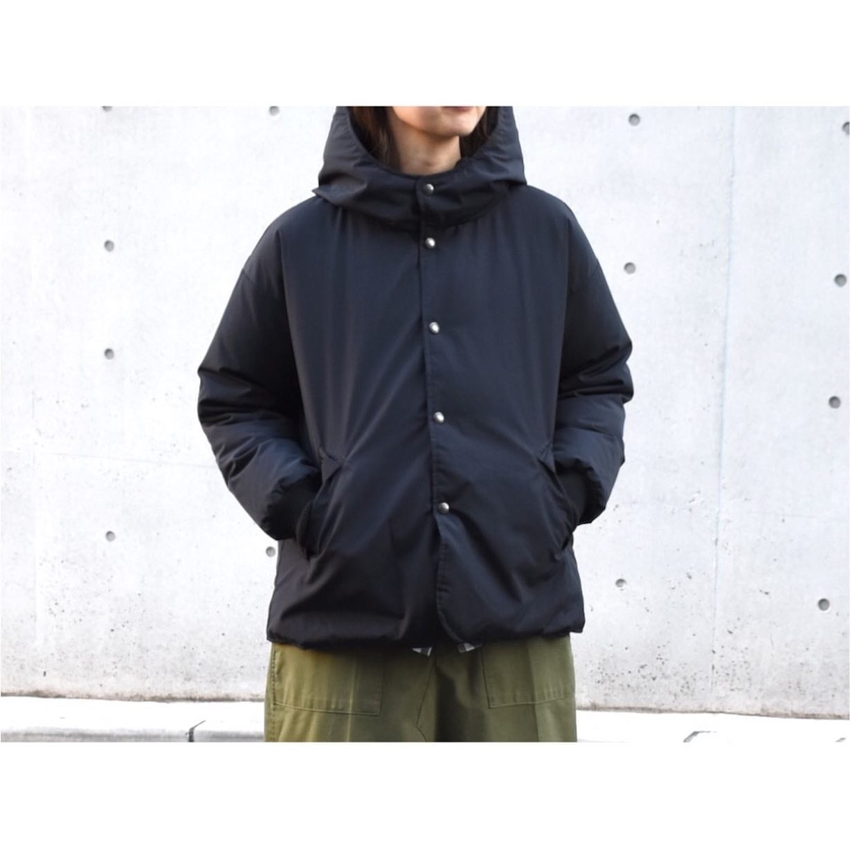 ARMEN(アーメン) Nylon/Cotton Reversible Down Snap Front Hooded Jacket |  AUTHENTIC Life Store powered by BASE
