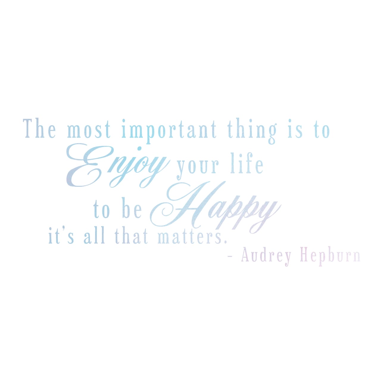 ウォールステッカー オードリーヘップバーン 名言 空ピンク 光沢 英字 小 The most important thing is to enjoy your life スプレーアート