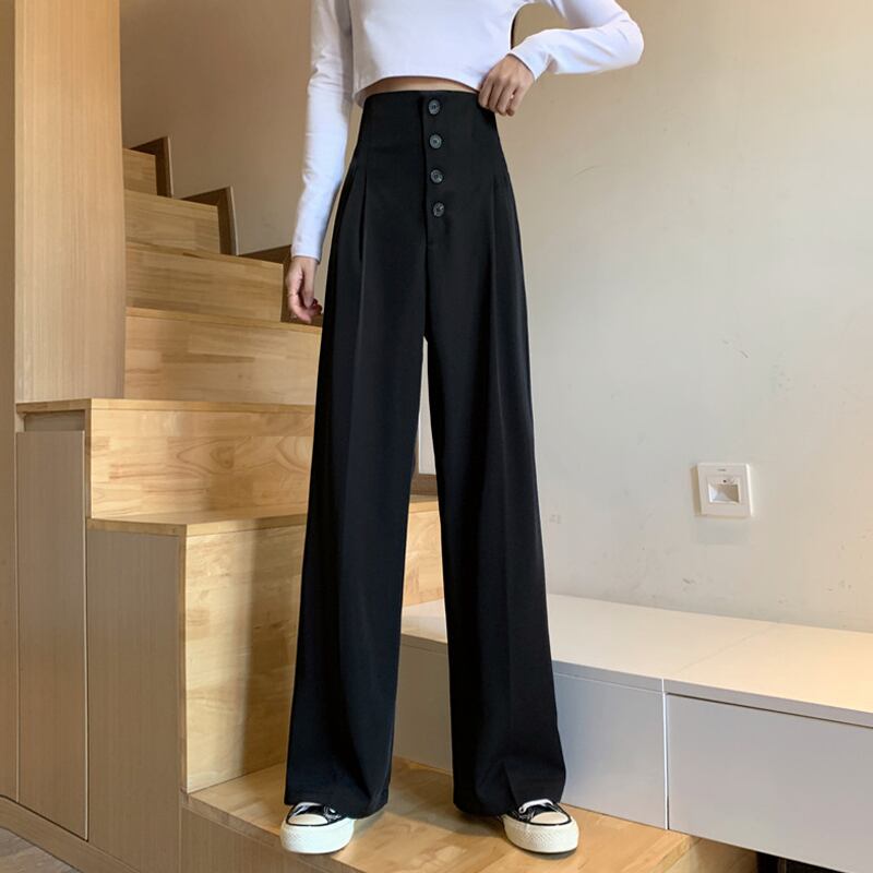 ルーズパンツ スプリングハイウェストウェスト薄手カジュアル 春物 試着室74043187111