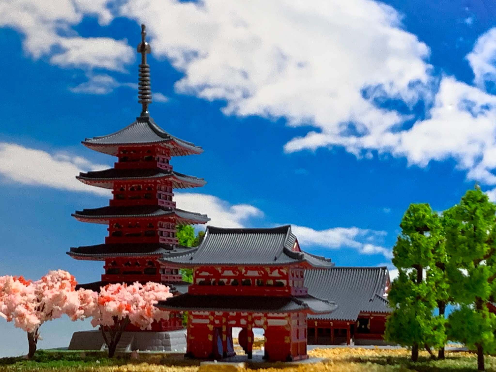 ☆完成品 京都御所 ケース付き ミニ24サイズ 日本の寺 世界遺産 神社