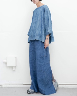 1990s linen cargo maxi skirt